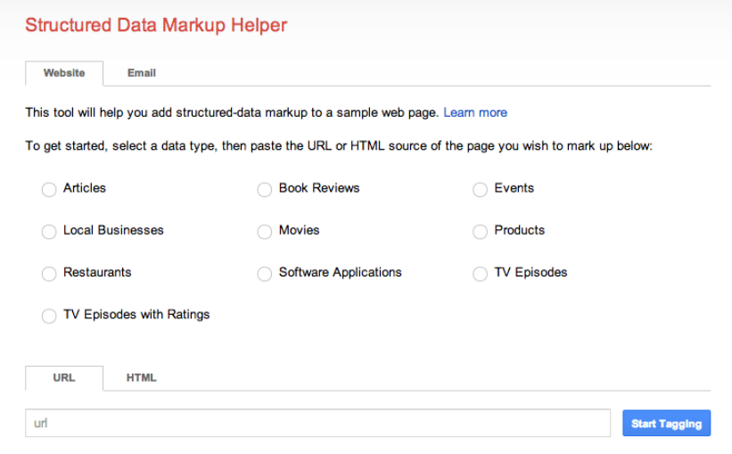 Structured Data Markup Helper
